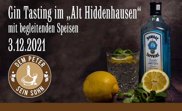 Gin Tasting im Alt Hiddenhausen am 03. Dezember 2021